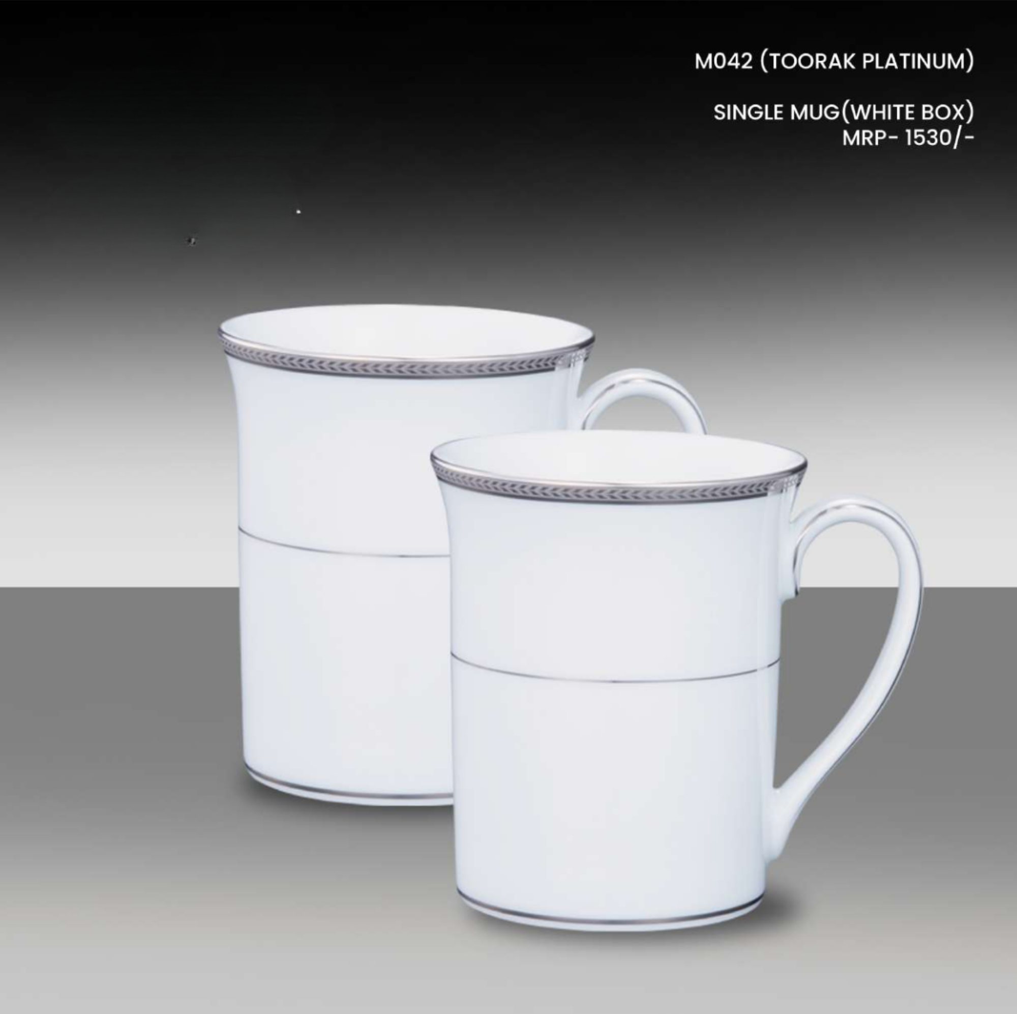 TOORAK PLATINUM SINGLE MUG (WHITE BOX)