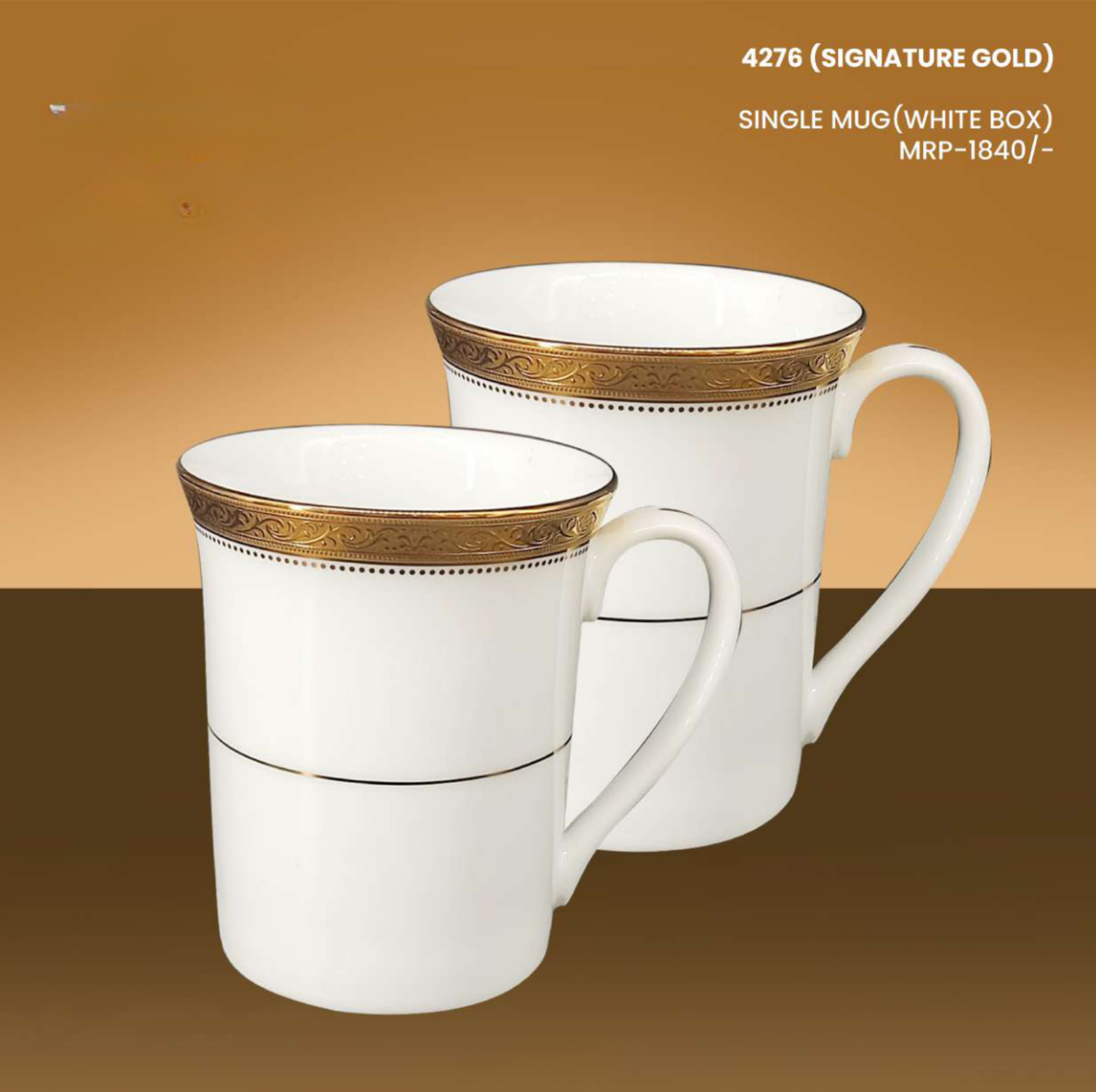 SIGNATURE GOLD SINGLE MUG (WHITE BOX)