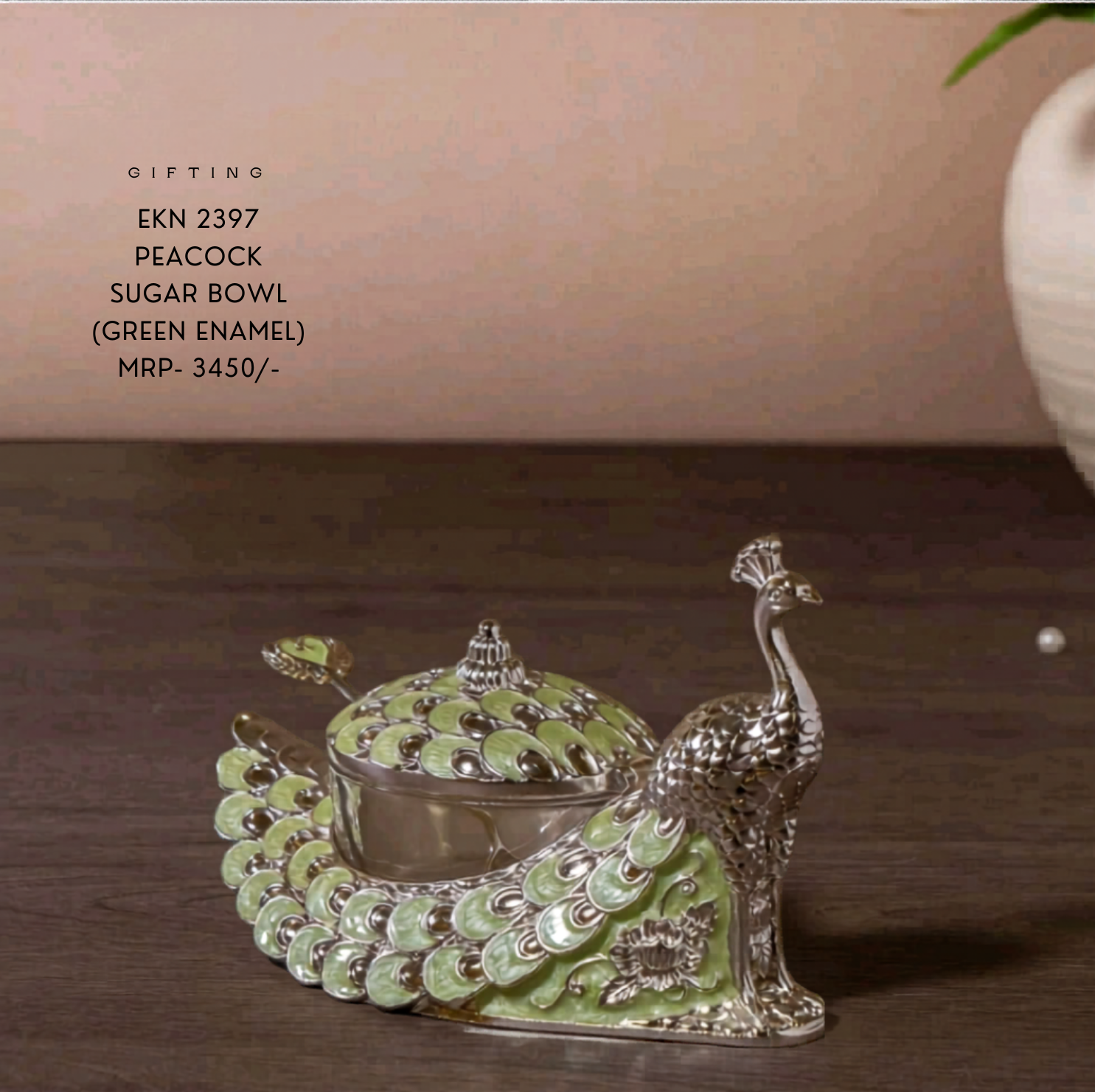 Peacock Sugar Bowl Green Ename