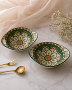 Moroccan Ceramic Oval Bowl with Handles