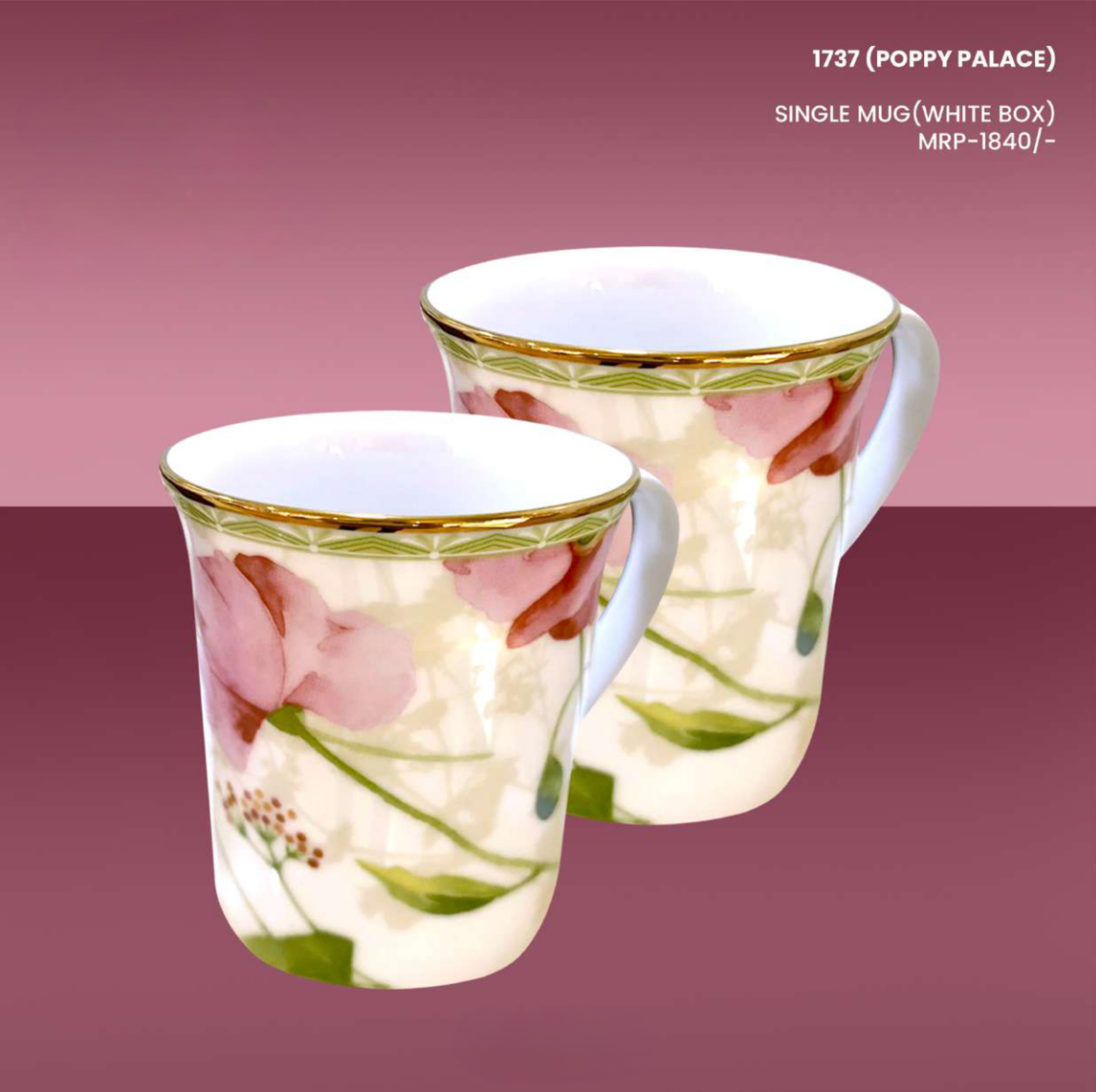 POPPY PALACE  SINGLE MUG (WHITE BOX)