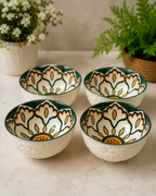 Imported Moroccan Ceramic Bowl Set – 4 PCS (4.5 Inch) | Living By Aad