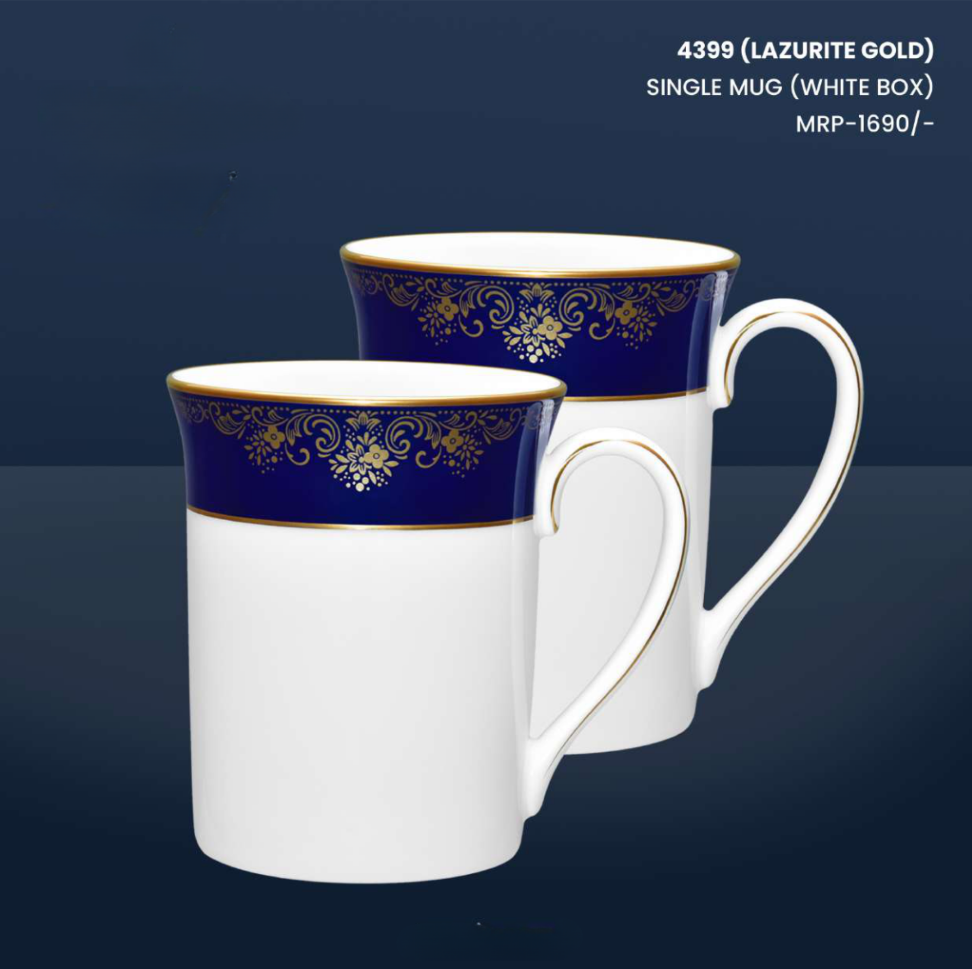 LAZURITE GOLD SINGLE MUG (WHITE BOX)