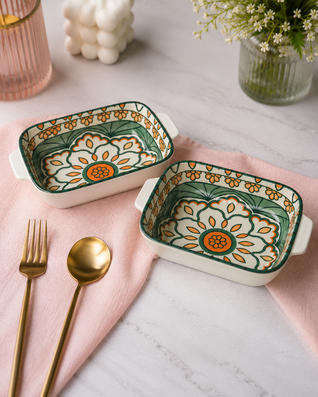 Imported Moroccan Ceramic Baking Dish with Handles | Living By Aad