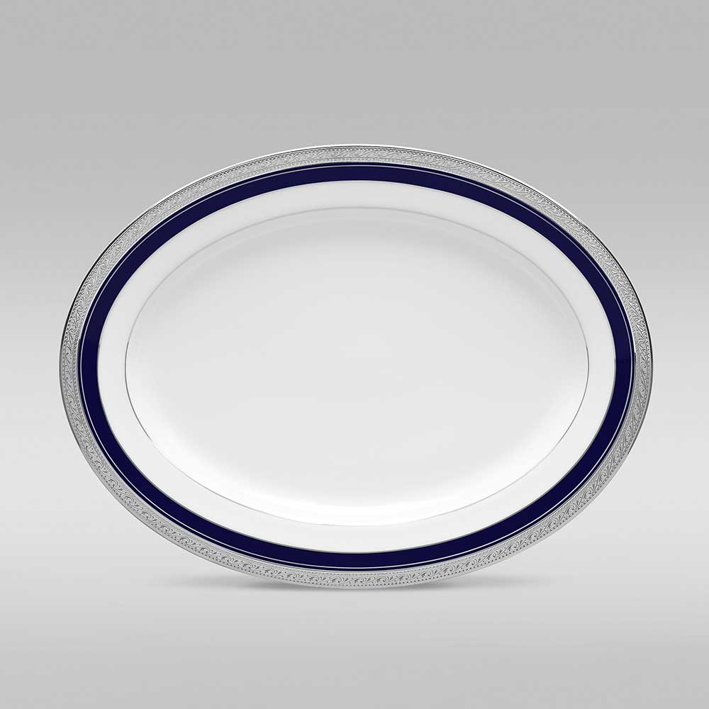 Crestwood Cobalt Platinum 21pc Dinner Set with Gift Box