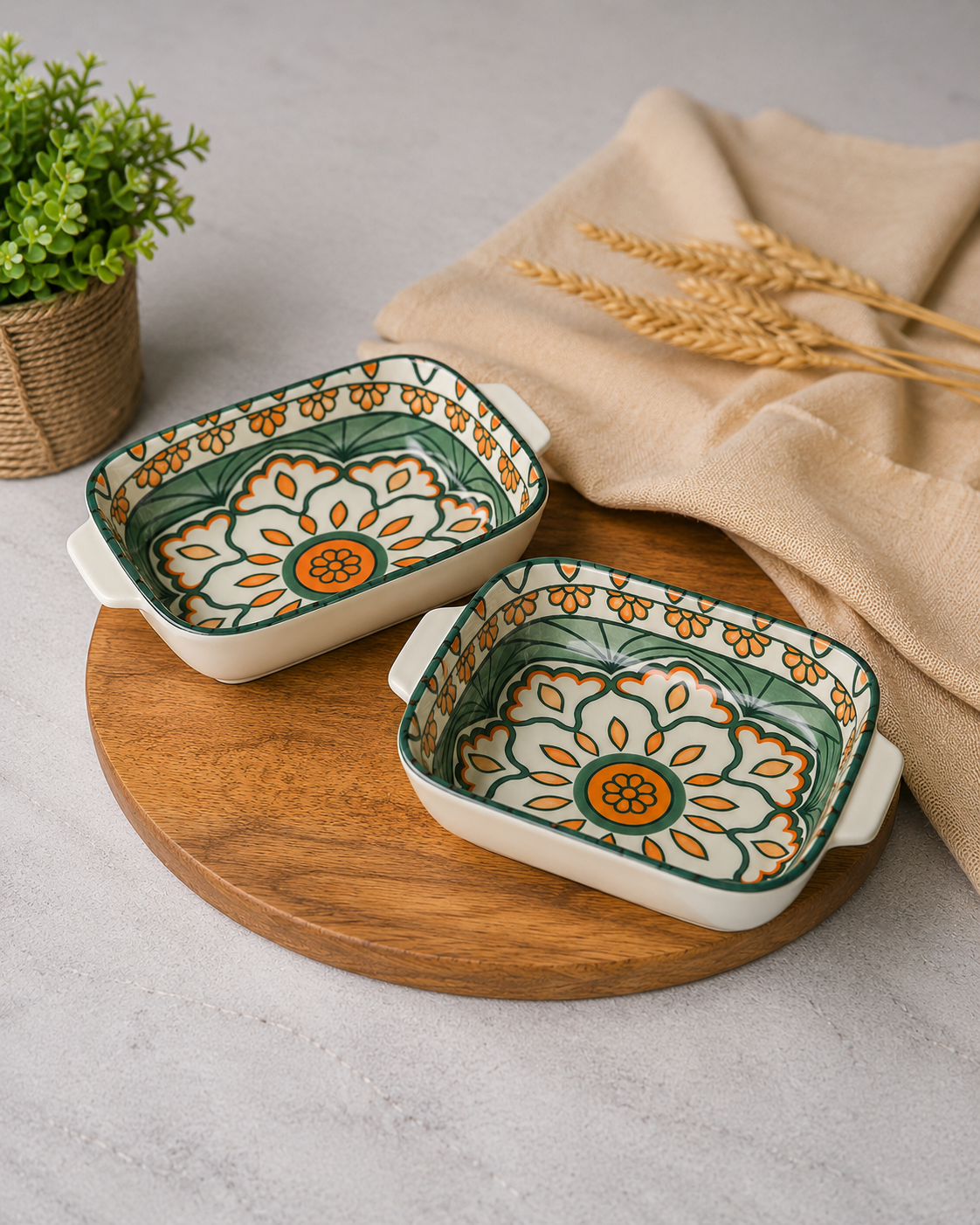 Imported Moroccan Ceramic Baking Dish with Handles | Living By Aad