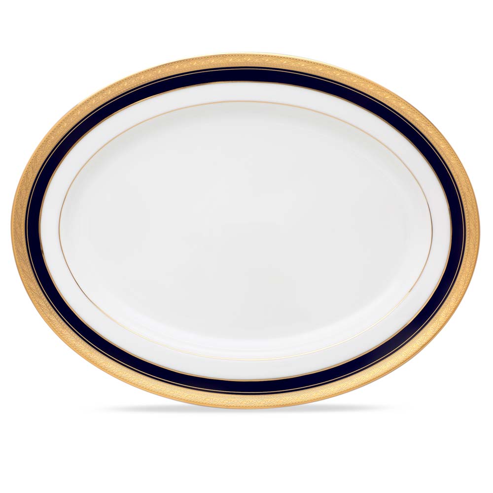 Crestwood Cobalt Gold 21pc Dinner Set with Gift Box