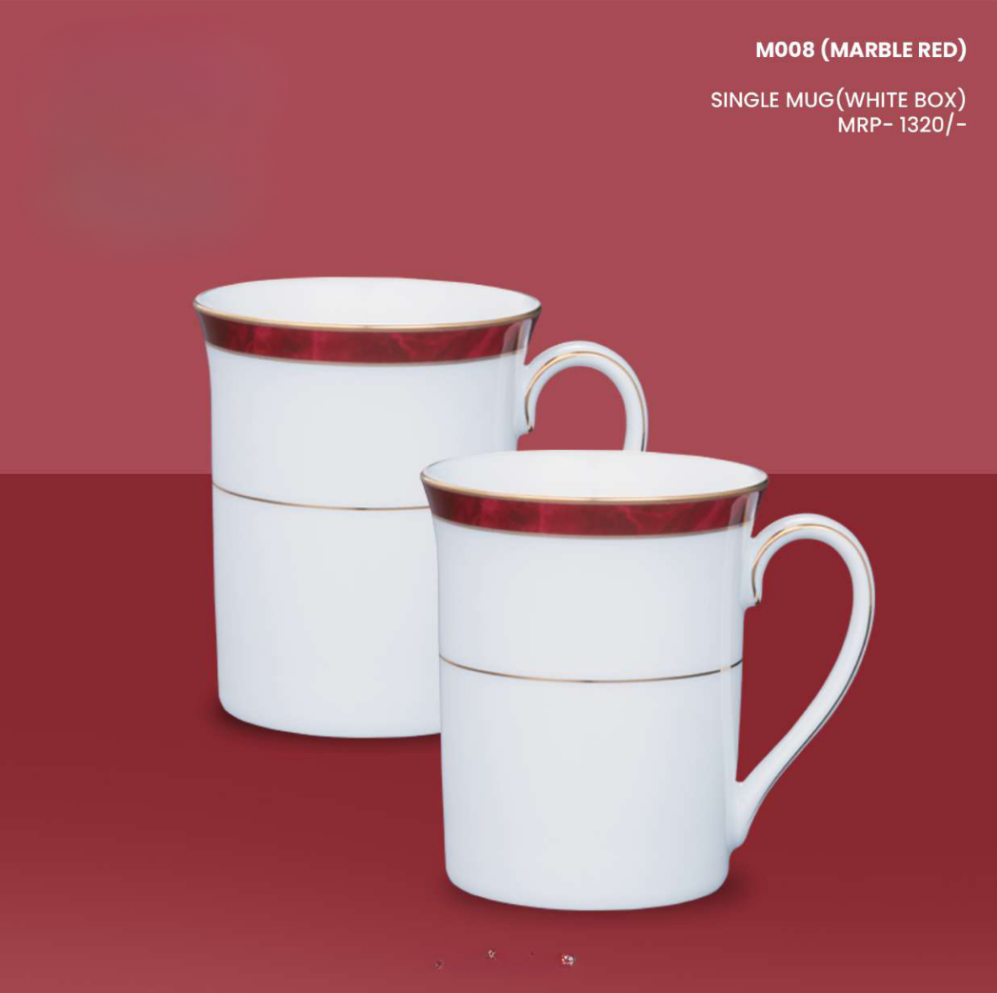MARBLE RED SINGLE MUG(WHITE BOX)