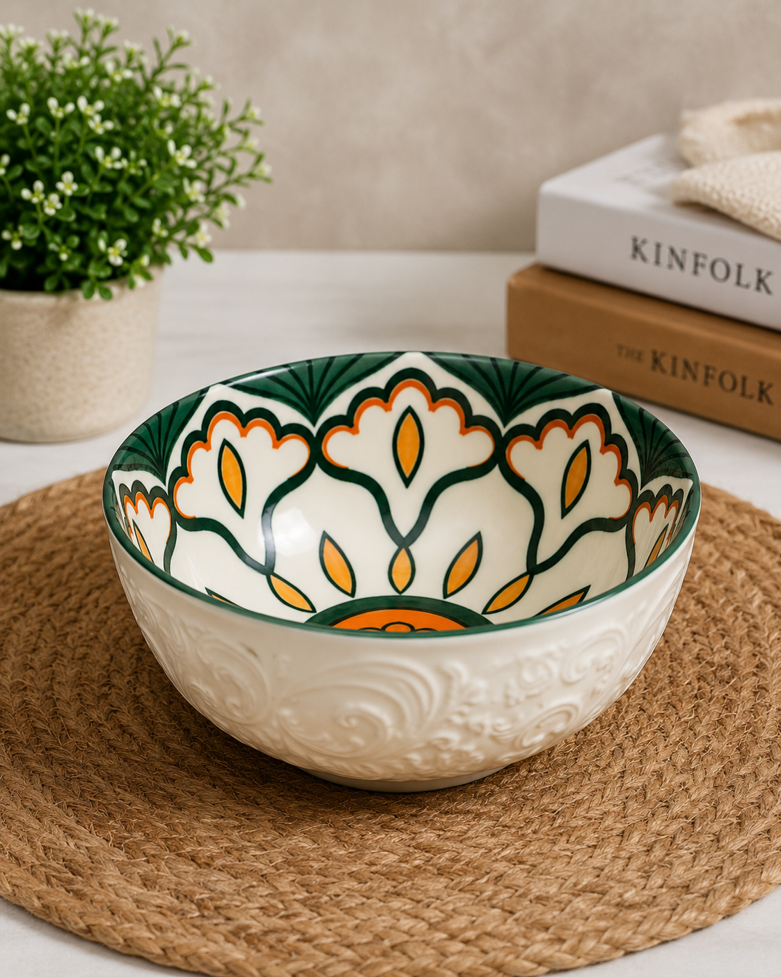 Imported Moroccan Ceramic Bowl Set – 4 PCS (4.5 Inch) | Living By Aad