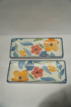 Rectangular Platters – Set of 2 (Blue Blossom)