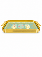 Elegant Glass & Gold Accent Decorative Tray — Luxury Serving Piece
