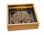 Golden leather tissue holder 04