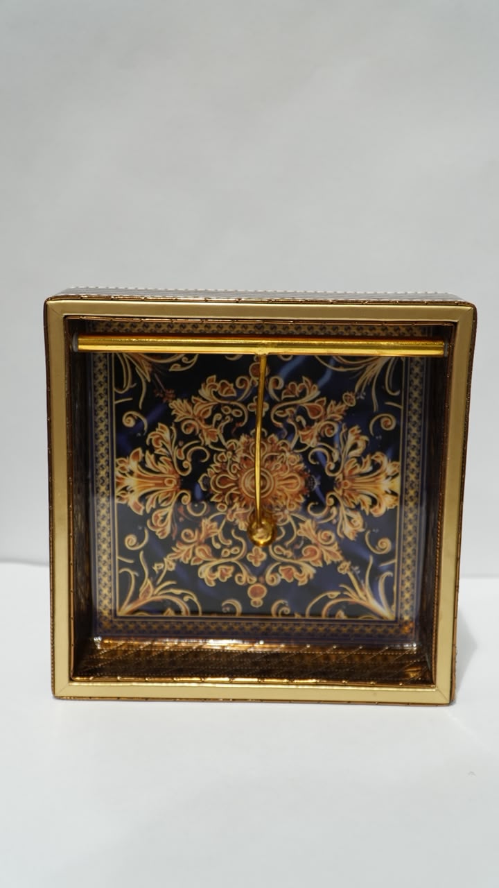 Golden leather tissue holder 05